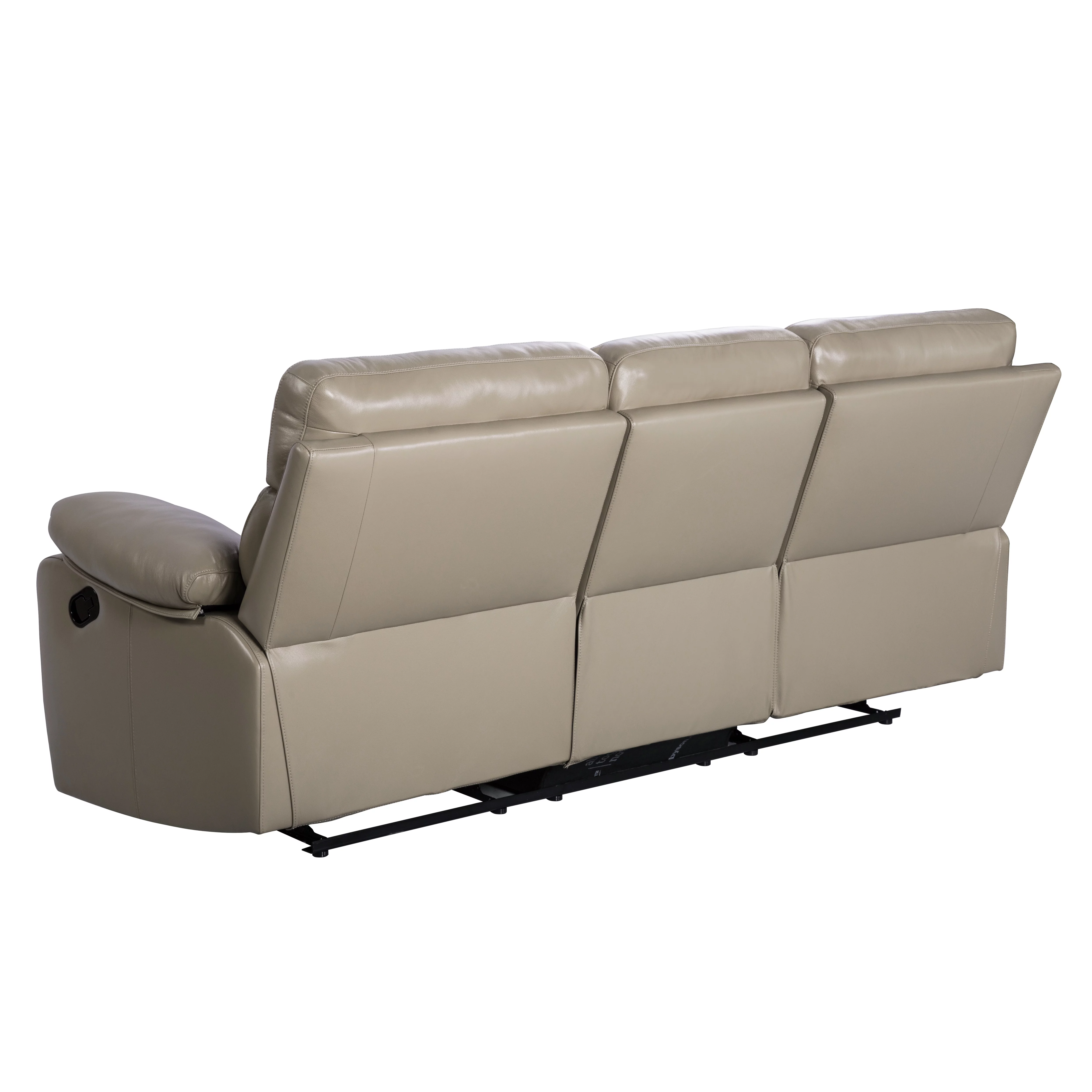 Abbyson Clark Leather Reclining Sofa, Beige