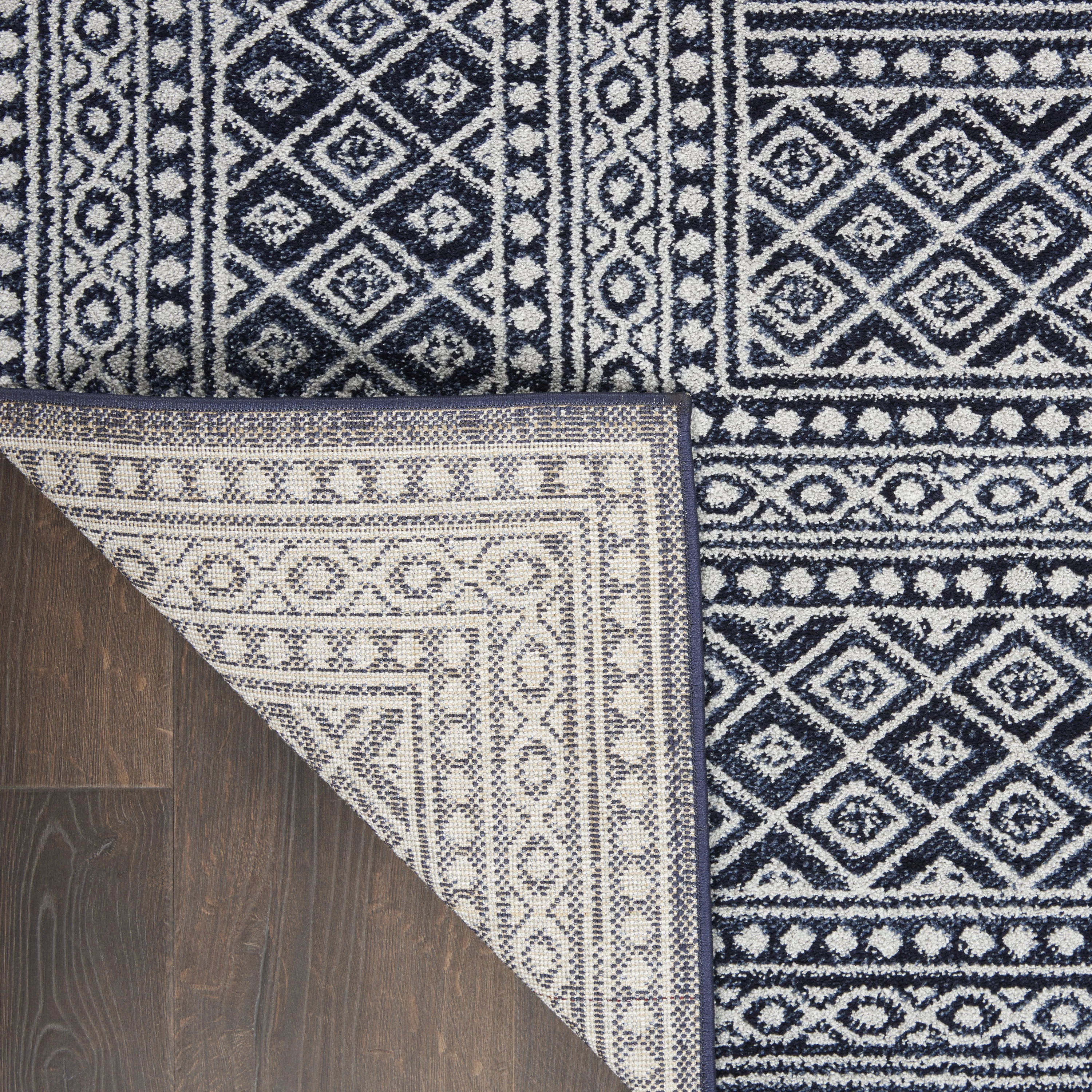 Nourison Royal Moroccan Bohemian Navy/Grey 8'6" x 12' Area Rug, (9x12)