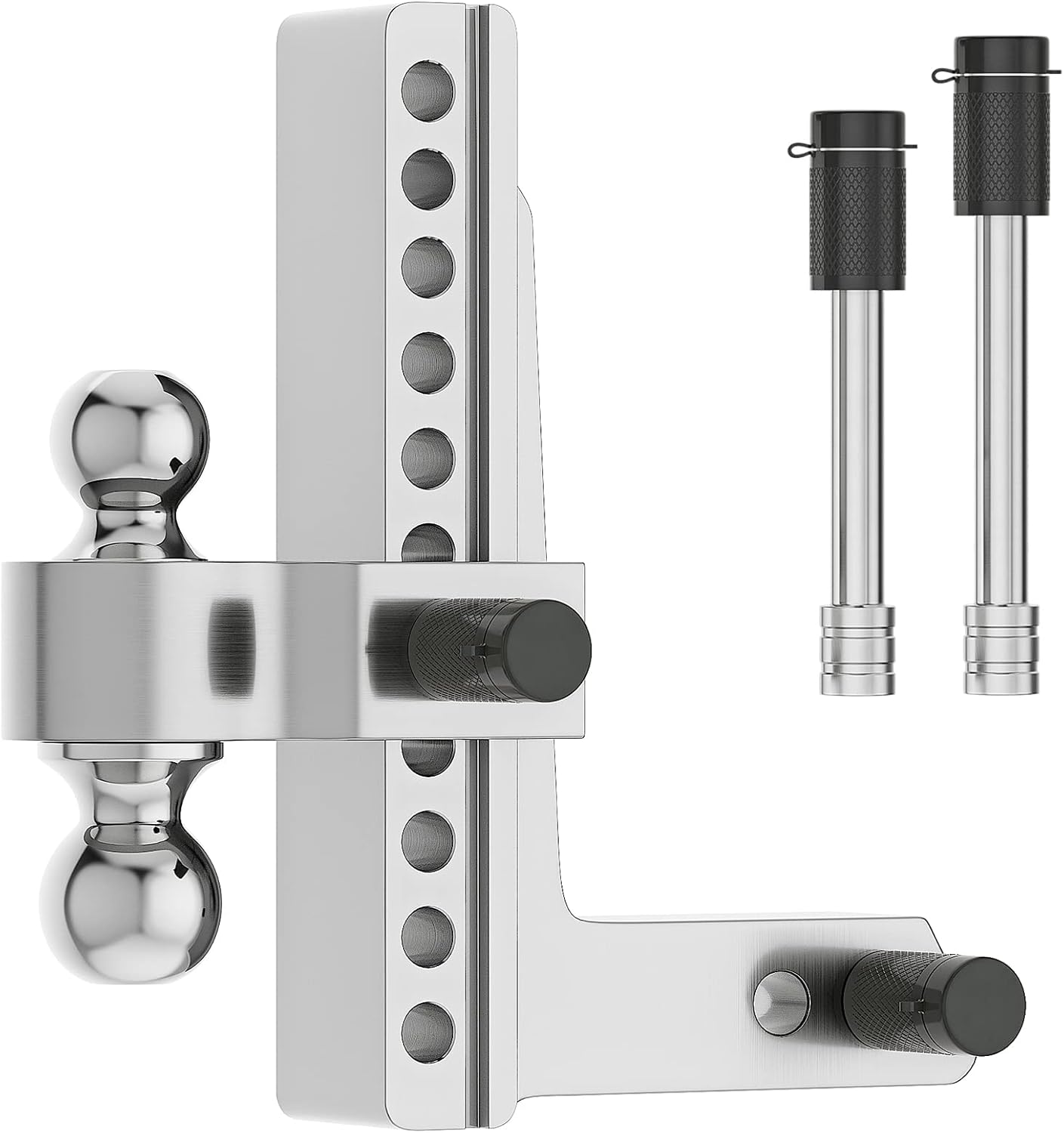 PLIOSAUR Adjustable Trailer Hitch Ball Mount, 2-Inch Receiver, 6-Inch Drop, 6-Inch Rise