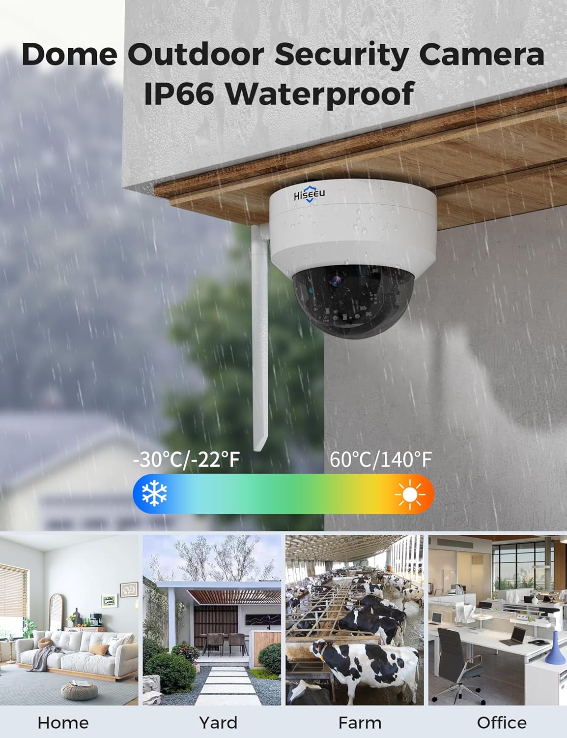 [3TB Storage] Hiseeu Security Cameras Wireless Outdoor System with 15" LCD Monitor 10CH NVR,5MP PTZ Dome Security Cameras System