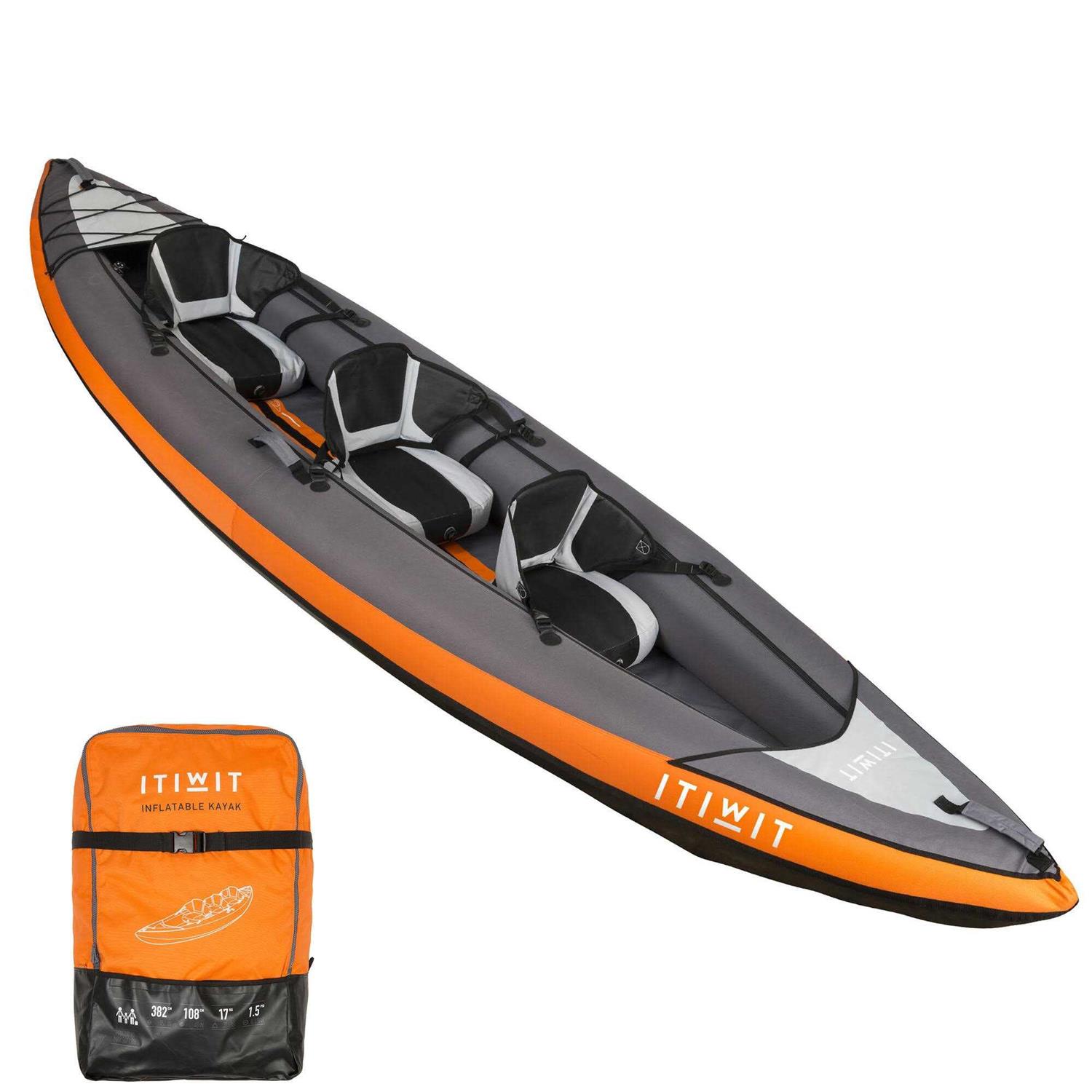 Decathlon Itiwit Inflatable Recreational Touring Kayak 2 or 3 Person - Sports Supplies Online Store