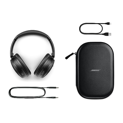 Bose QuietComfort Bluetooth Headphones, Wireless Headphones with Active Over Ear Noise Cancelling and Mic, Deep Bass, Up to 24 Hours of Playtime