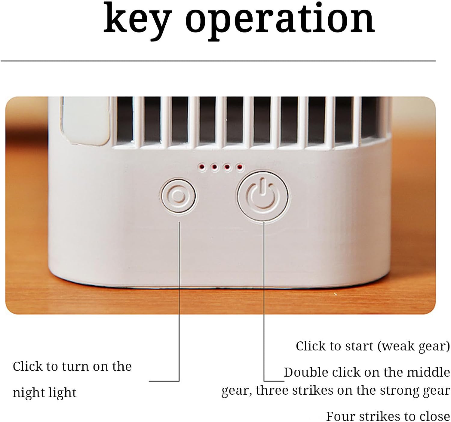 Air-conditioner Cooling Fan | Quiet Desktop Fan with Night Light | Strong Indoor Cooling | Small Household Fan for Air Circulation | Cool Down Room