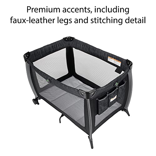Safety 1st Play-and-Stay Play Yard, Easy fold, Full-Size Play Yard with Removable Full Bassinet, High Street