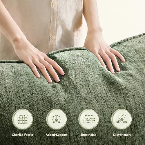 Oversized Accent Chair, 42 Inch Chenille Fabric Armchair, Comfy Single Sofa Chair with Padded Arms, Pocket Spring Cushion
