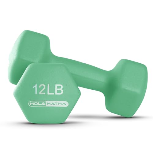 HolaHatha Neoprene Dumbbell Free Hand Weight Set with Rack, Ideal for Home Exercises to Gain Tone and Definition