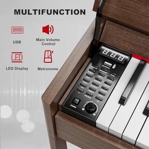 UMOMO 88 Weighted Key Digital Piano with Duet Piano Bench