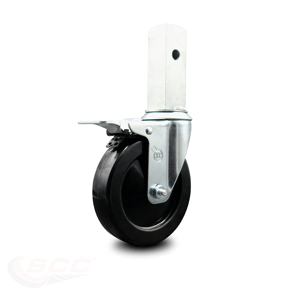 Bil-Jax 0026-762 Scaffold Swivel Caster High Quality Replacement – 8 Inch Black Rubber on Cast Iron Wheel - 600 lbs. Capacity Per Caster