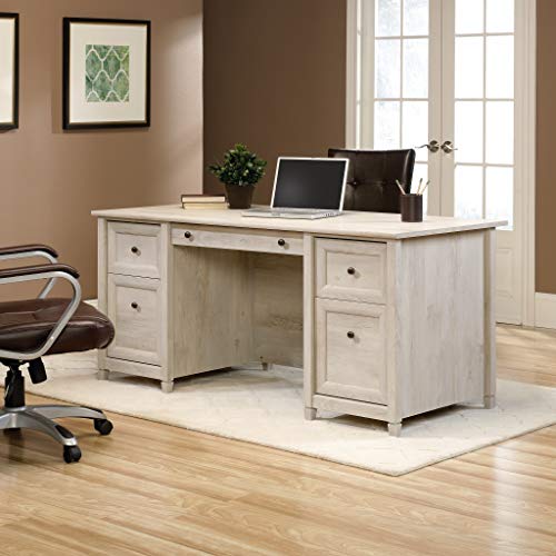 Sauder Edge Water Office, Executive Desk with File Drawer Storage, L: 65.12" x W: 29.53" x H: 29.37", Estate Black