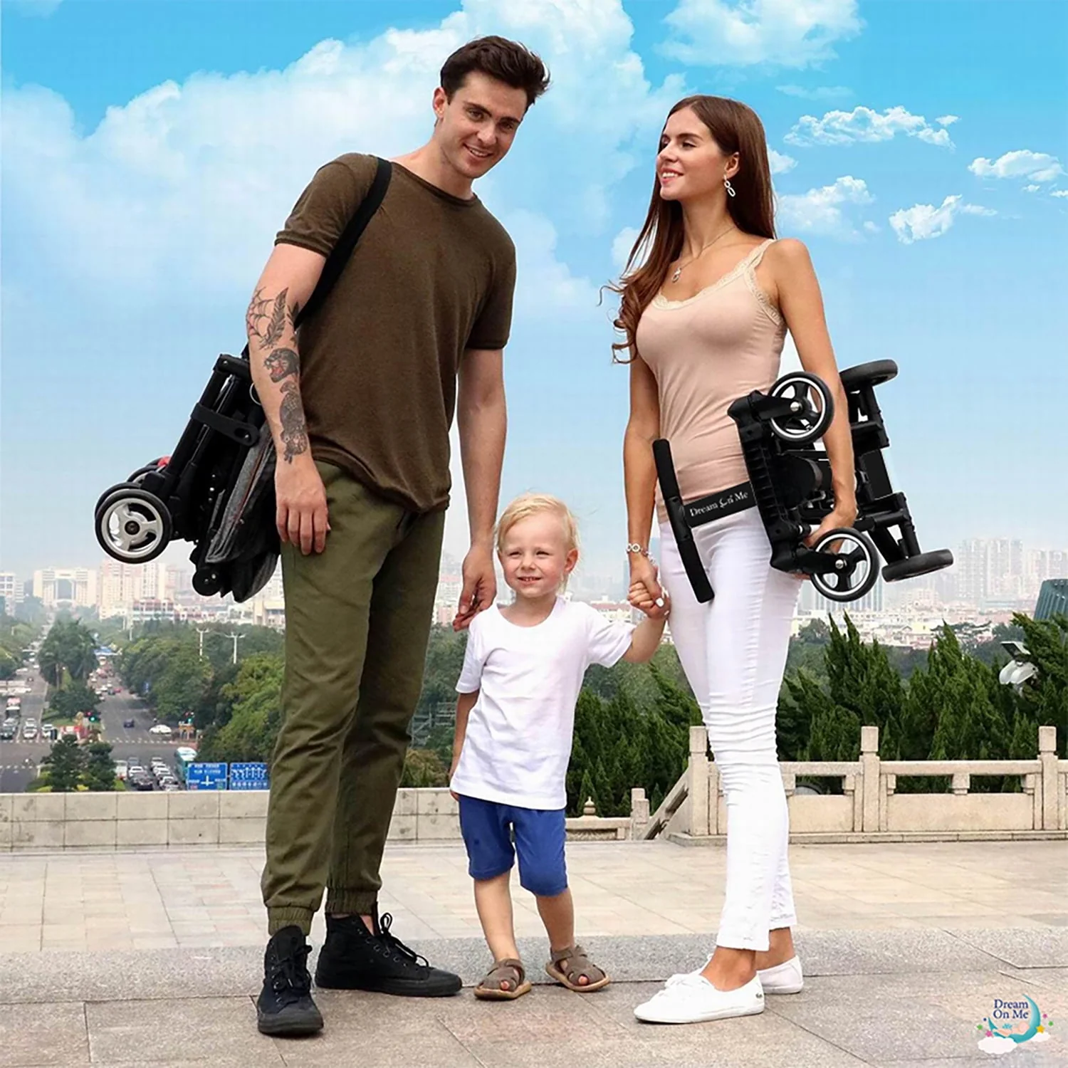 Dream On Me Coast Rider | Travel Stroller | Lightweight Stroller | Compact | Portable | Vacation Friendly Stroller, Black