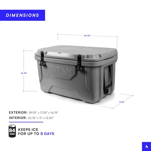 Titan Hard Ice Chest Cooler Roto Cooler with Microban Protection and Deep Freeze Insulation