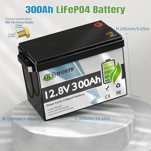 12V 100Ah LiFePO4 Battery, Rechargeabel Deep Cycle Lithium Batteries, 100A BMS with Low-Temp Protection, Perfect for RV, Solar, Boat, Marine