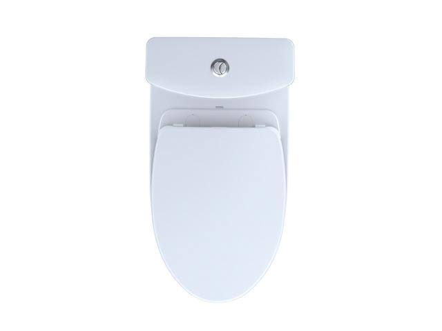 Toto Aquia IV Washlet+ Two-Piece Elongated Dual Flush 1.28 and 0.8 GPF Toilet with CeFiONtect, Cotton White (MS446124CEMG#01)