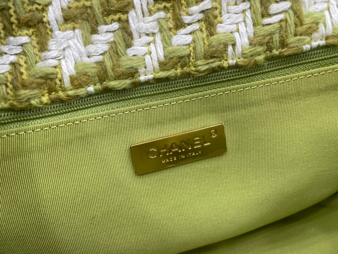 Chanel 19 Large Handbag Gold Hardware Green For Women, Women&rsquo;s Handbags, Shoulder Bags 11.8in/30cm