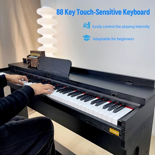 Digital Piano 88 Keys,Keyboard Piano,Touch-Sensitive,Electric Piano,Semi Weighted,Upright,Acoustic,Beginners,Adults,Full Size,Stand,Pedal