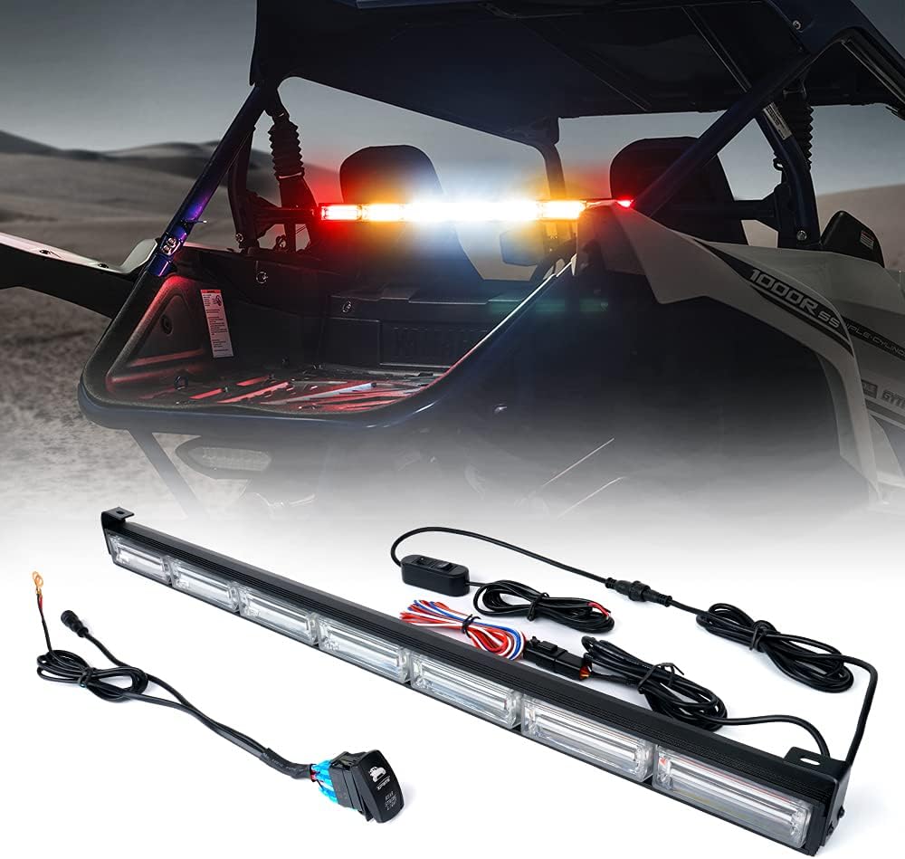 Xprite 30 COB LED Chase Strobe Flashing Light Bar, with Brake, Reverse, Turn Signal Rear Safety Lightbar for UTV Polaris RZR XP 1000 900