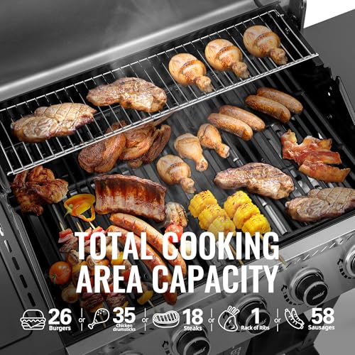 Royal Gourmet GA5406TS 5 Burner Propane Gas Grill with Side Burner and Sear Burner