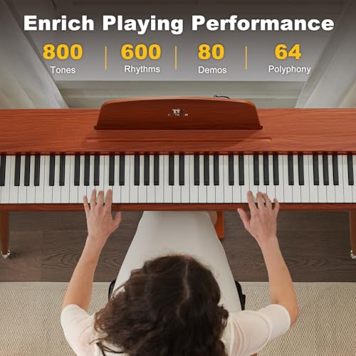 MUSTAR 88 Key Piano Keyboard for Beginners, Semi Weighted Electric Piano Keyboard 88 Keys, Portable Digital Piano 88 Key Weighted with 3-Pedal Unit