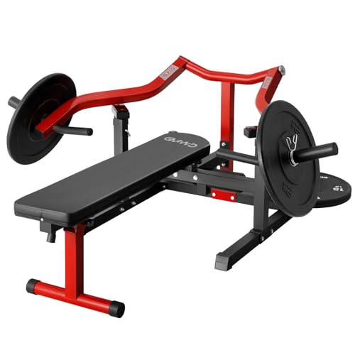 GMWD Chest Press Machine, 1050LBS Bench Press Machine with Independent Converging Arms, Adjustable Flat Incline Bench for Chest, AB Workouts