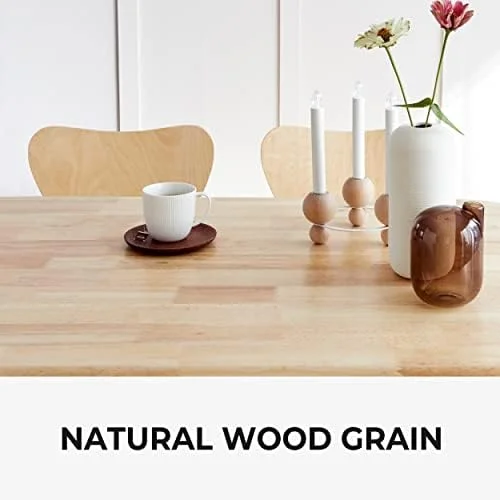 RUNFAYBIU Canberra 47.2" Rectangular Wooden Dining Table/Mid Century Modern Malaysian Oak Kitchen Table (Natural-Oak) Table Only