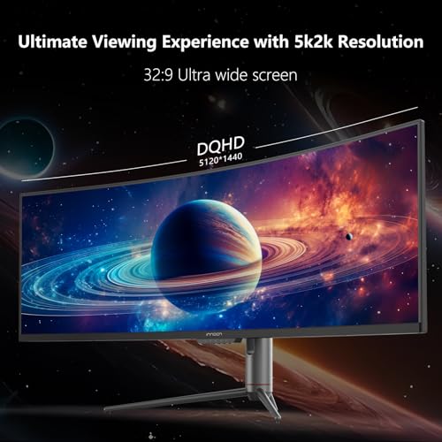 INNOCN 45C1R 45 Inch 5120 x 1440p Ultrawide Curved Gaming Monitor, R1500, HDR400, USB Type-C 90W Power Delivery, PIP/PBP, Built-in Speaker