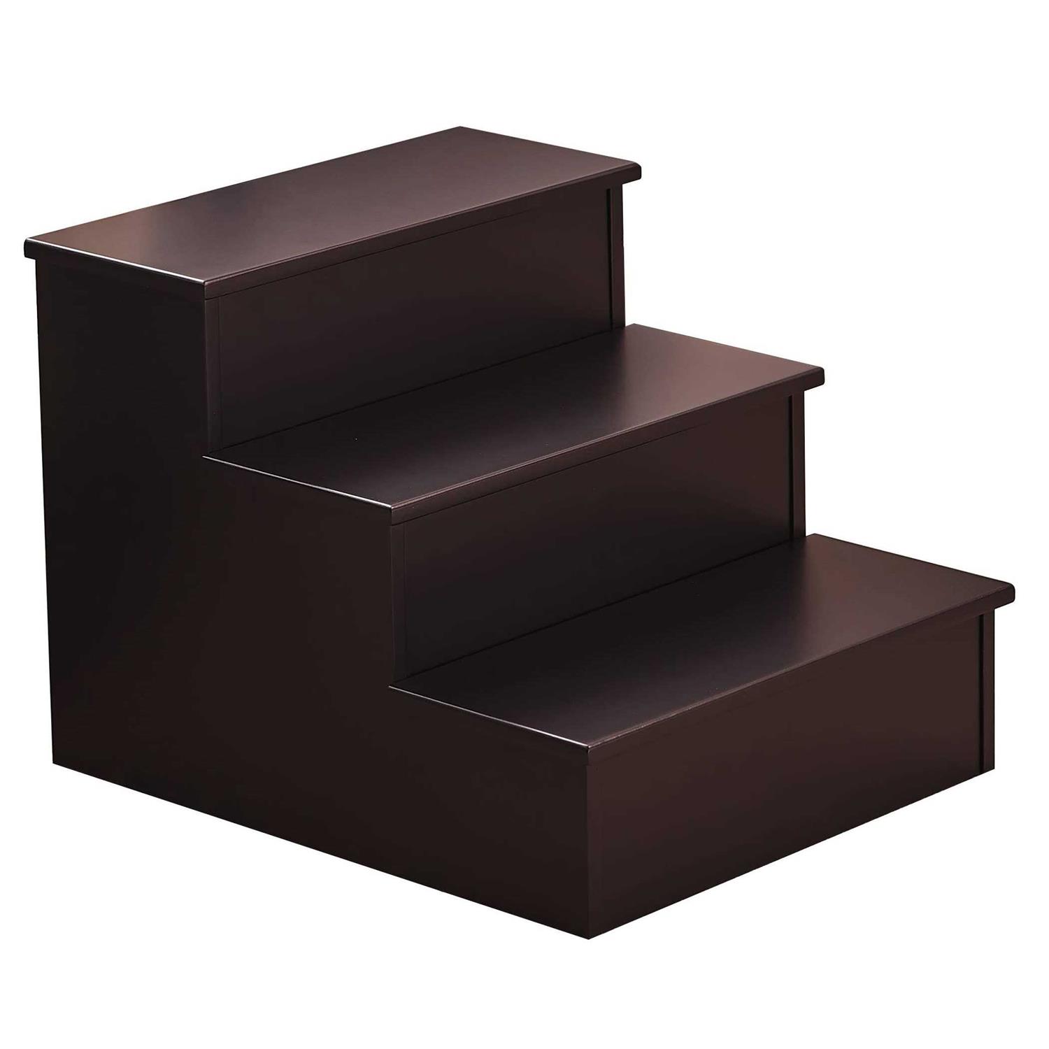 Kings Brand Furniture Darien 3 Step Wood Step Stool for Adults or Kids - Pet Supplies online store