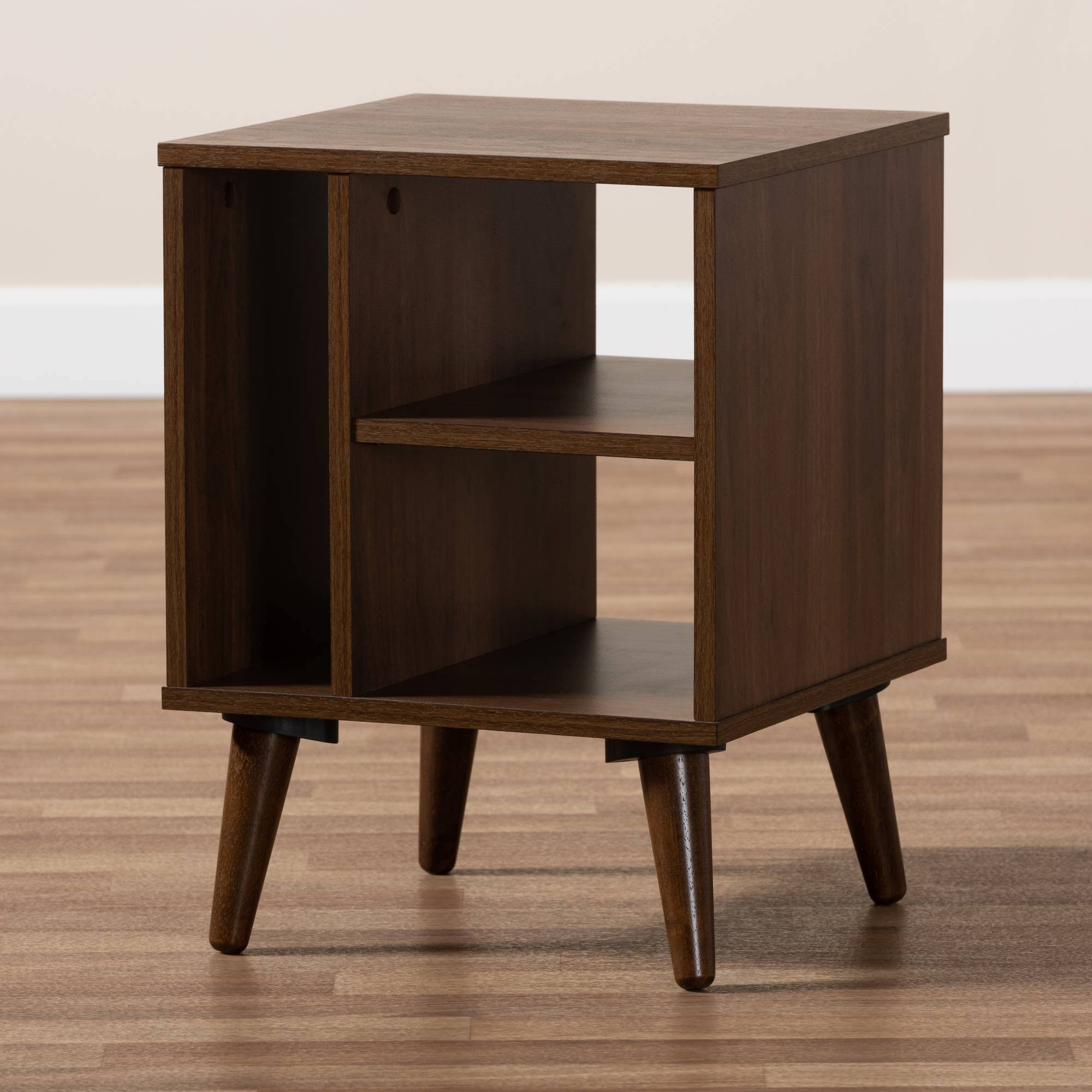 Baxton Studio Sami Mid-Century Modern Finished Wood End Table Walnut