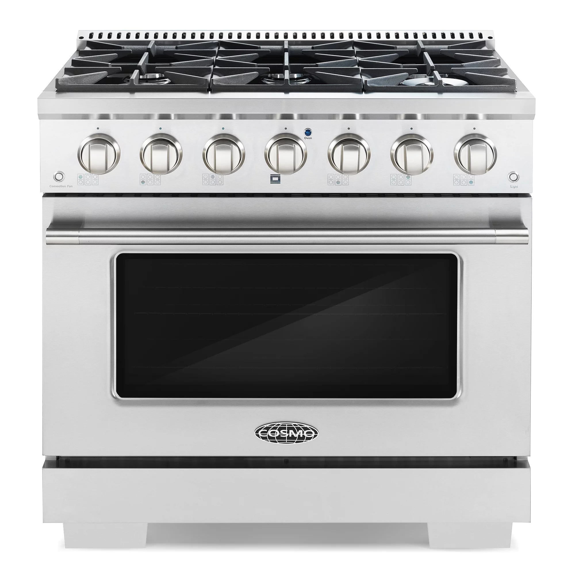 Cosmo 2 Piece Kitchen Appliance Package with 36" Freestanding Gas Range Kitchen Stove & 36" Under Cabinet Range Hood Kitchen Hood Kitchen Appliance