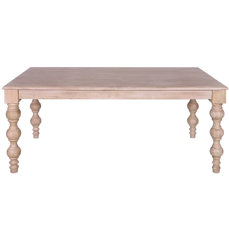 Casartis Living James 72" Rectangular Farmhouse Wood Dining Table in Natural