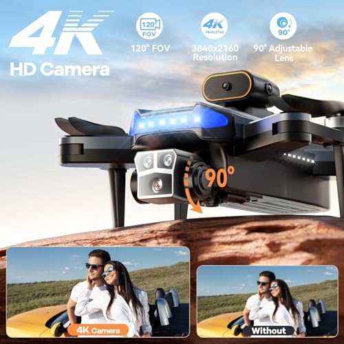 GPS Drones with 4K Camera for Adults Under 249g, P17 Drone with Brushless Motor 5G Transmission, 3 Batteries, Follow Me, Smart Return Home