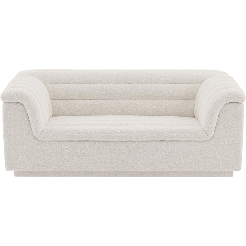 Meridian Furniture Cascade Cream Boucle Fabric Loveseat