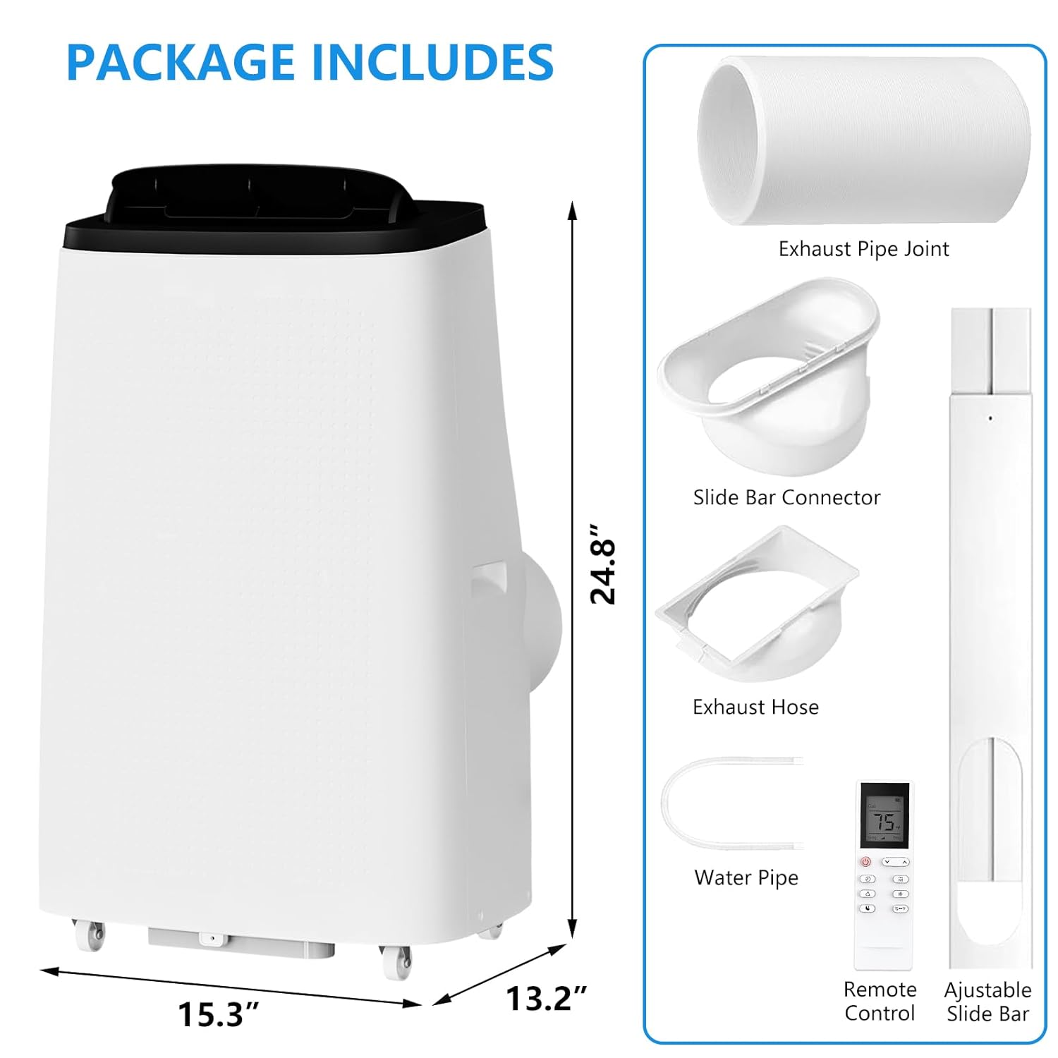 GAOMON Portable Air Conditioners, 14,000btus Portable AC for Room up to 700 Sq. Ft. with Remote Control, 24H Timer, 4-in-1 Air Conditioner with Cool
