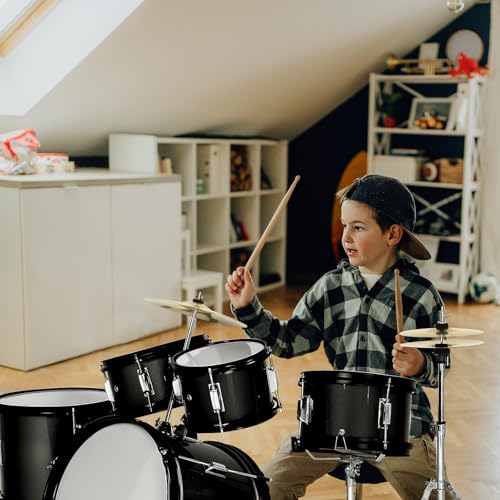 Ktaxon 5-Piece Complete Junior Drums Set, 14 Inch Beginners Drum Kit with Throne Stool, Pedal & Drumsticks, Kids Drums Musical Instruments W/Cymbal