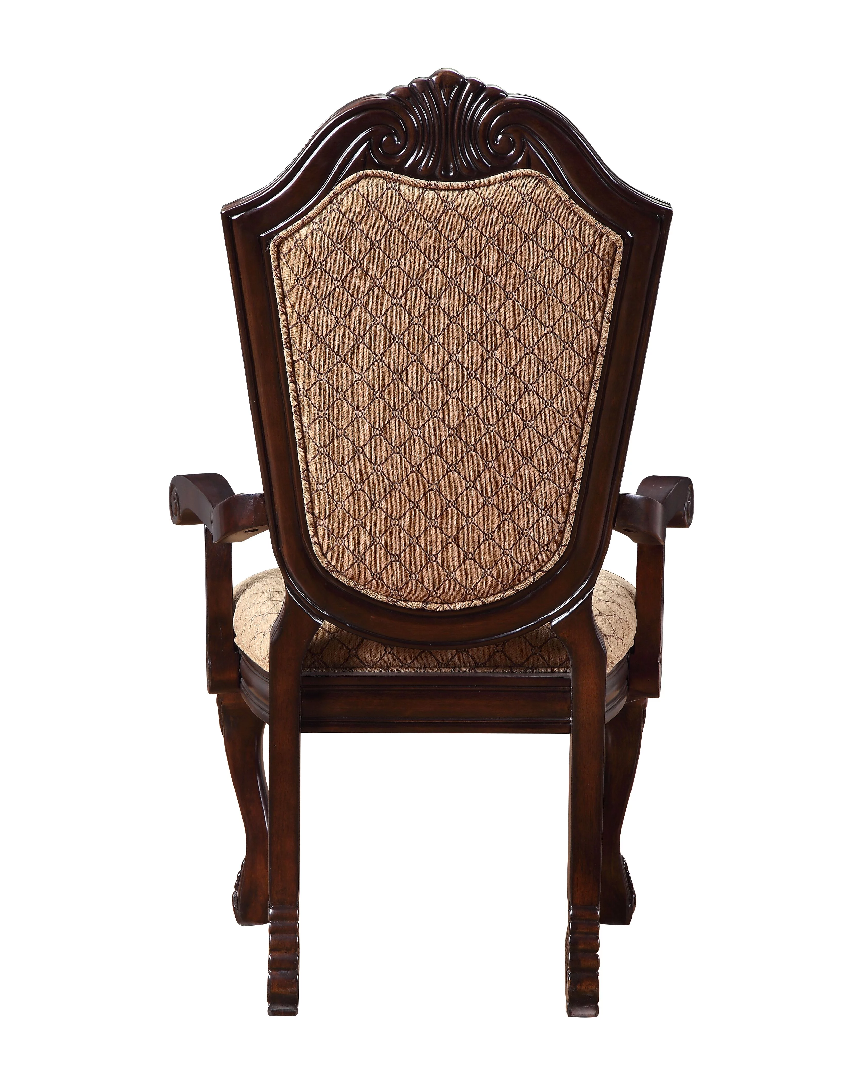 ACME Chateau De Ville Traditional Arm Chair (Set-2), Espresso fabric