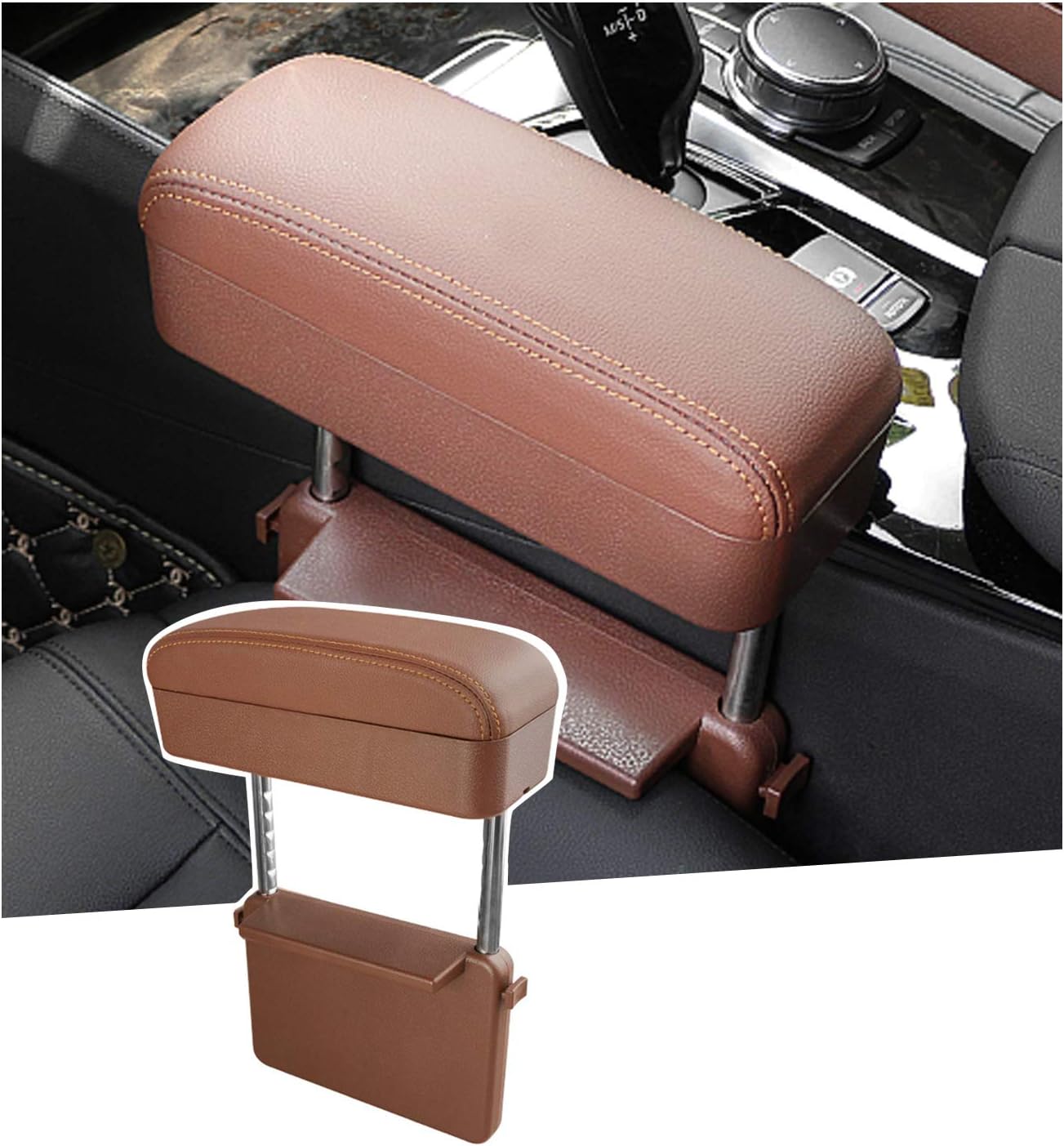 SKTU Auto Car Armrest Extender Support Elbow & Forearm Arm Wrist Rest Support Adjustable Height Comfort Pad Universal Fit for Most Car Models Center