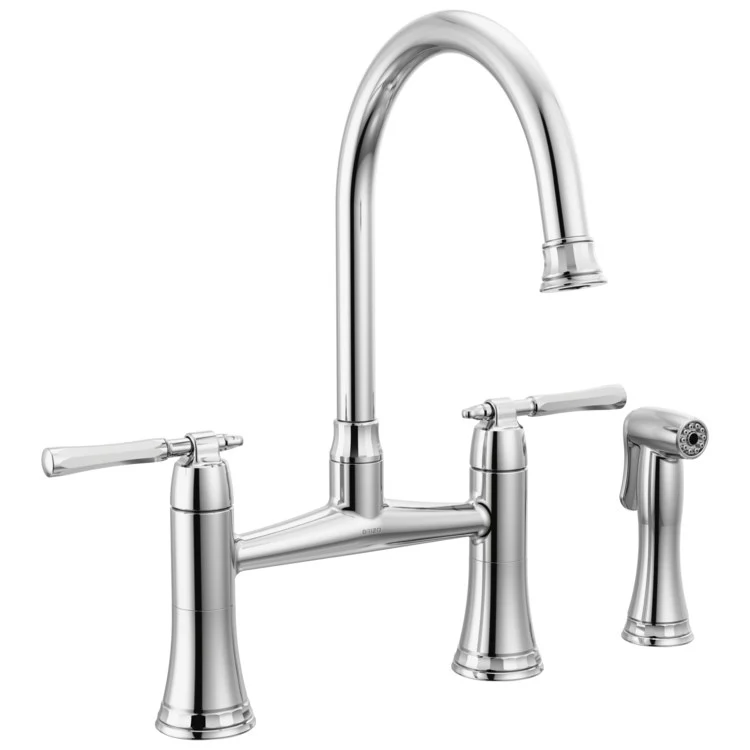 Kitchen Faucet Tulham 8 Inch Spread 2 Lever ADA Brilliance Stainless 1.8 Gallons per Minute