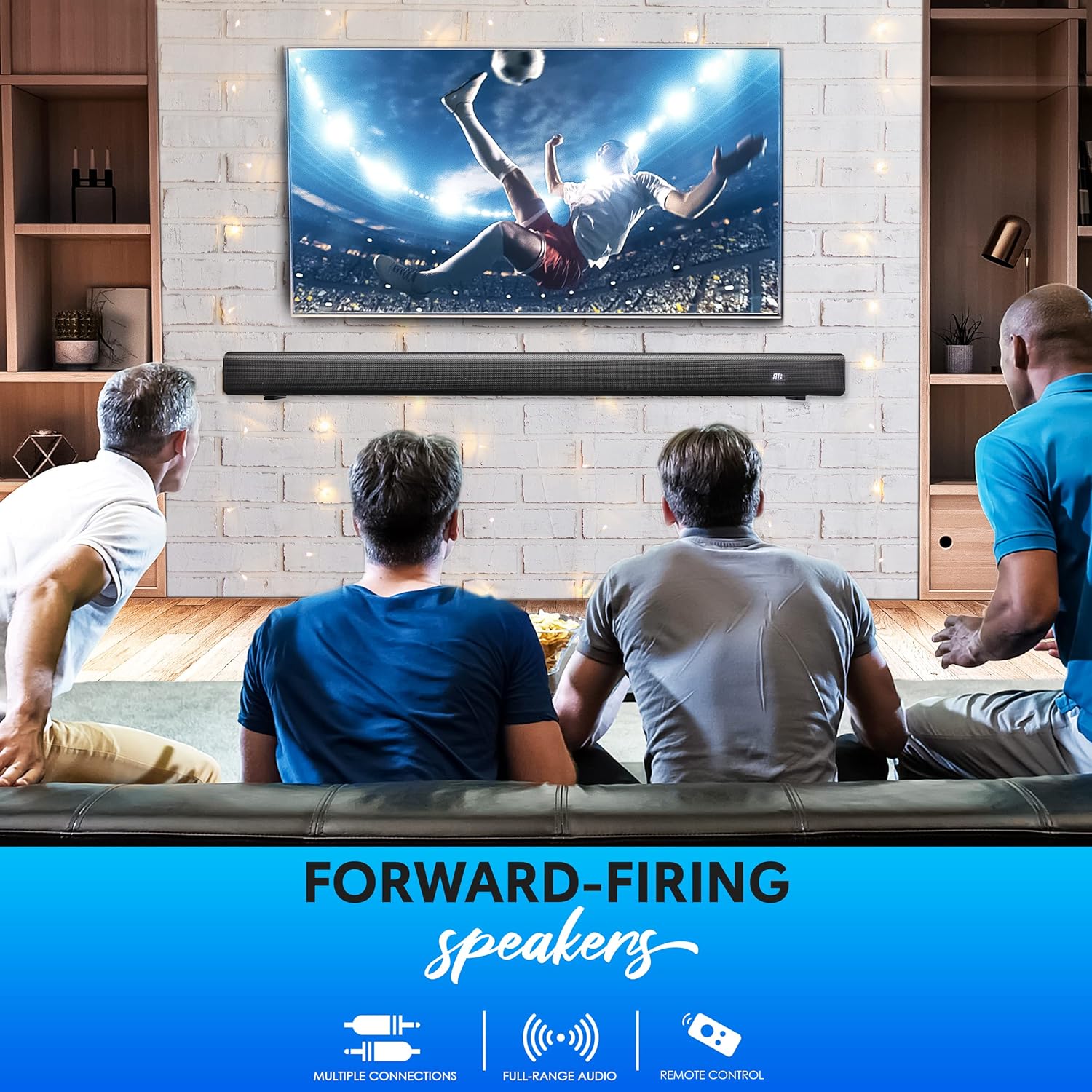 Pyle TV Speaker - Quality Audio Soundbar for TV with Bluetooth, Support 4K & HDMI TV's, Wall Mountable, 32 w/Remote Control, Coaxial & RCA Cables