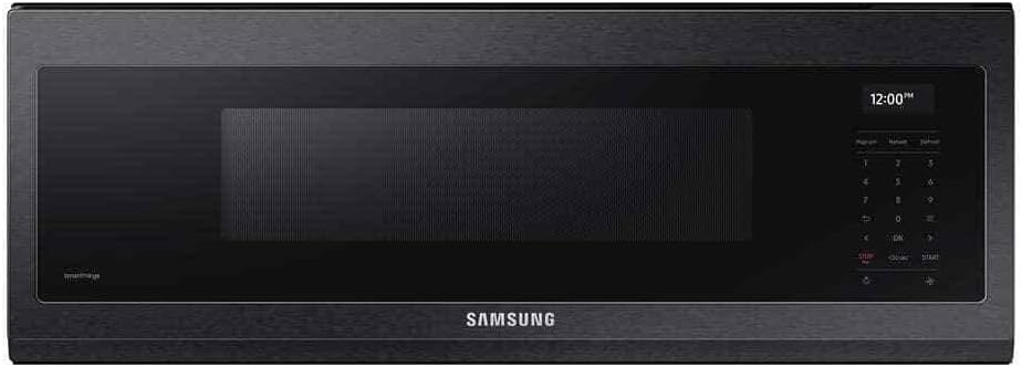 SAMSUNG 1.1 Cu Ft Smart SLIM Over the Range Microwave Oven w/ 550 CFM Hood Vent, Wi-Fi, Voice Control, LED Light Bar, 1100 Watt, ME11A7710DG/AA