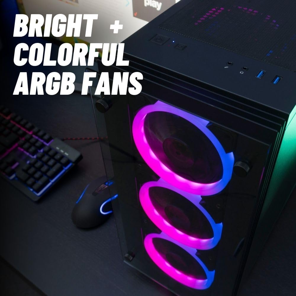 Empowered PC Stratos Micro Gaming Desktop - RTX 4060, Intel 20 Core i7-14700KF (~ i9-13900K), 32GB DDR5 RAM, 512GB NVMe SSD + 2TB HDD, WiFi