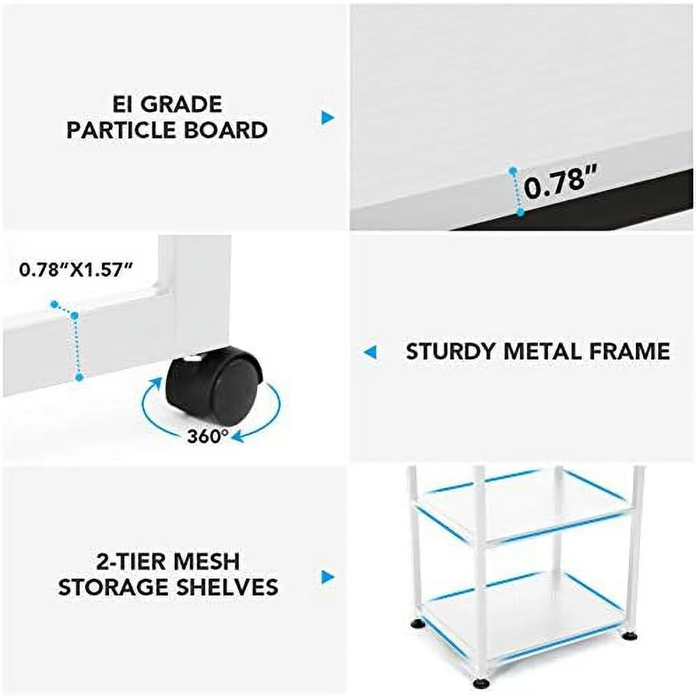 KHBIULIFE ° Free Rotating L-Shaped Desk  55 inch Large Reversible Corner Office Computer Desk Modern Study Writing Table Computer Workstation with