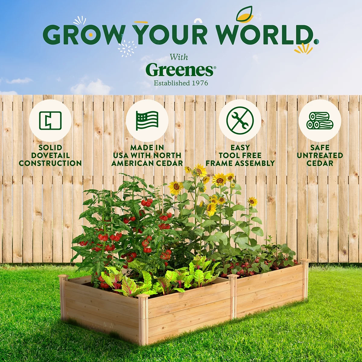 Greenes Fence 48" x 96" x 17.5" Cedar Raised Garden Bed