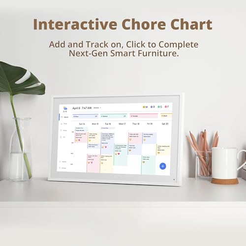 Dragon Touch 15.6" Digital Calendar Chore Chart – 1080P Full HD Interactive Touchscreen, Smart Family Planner
