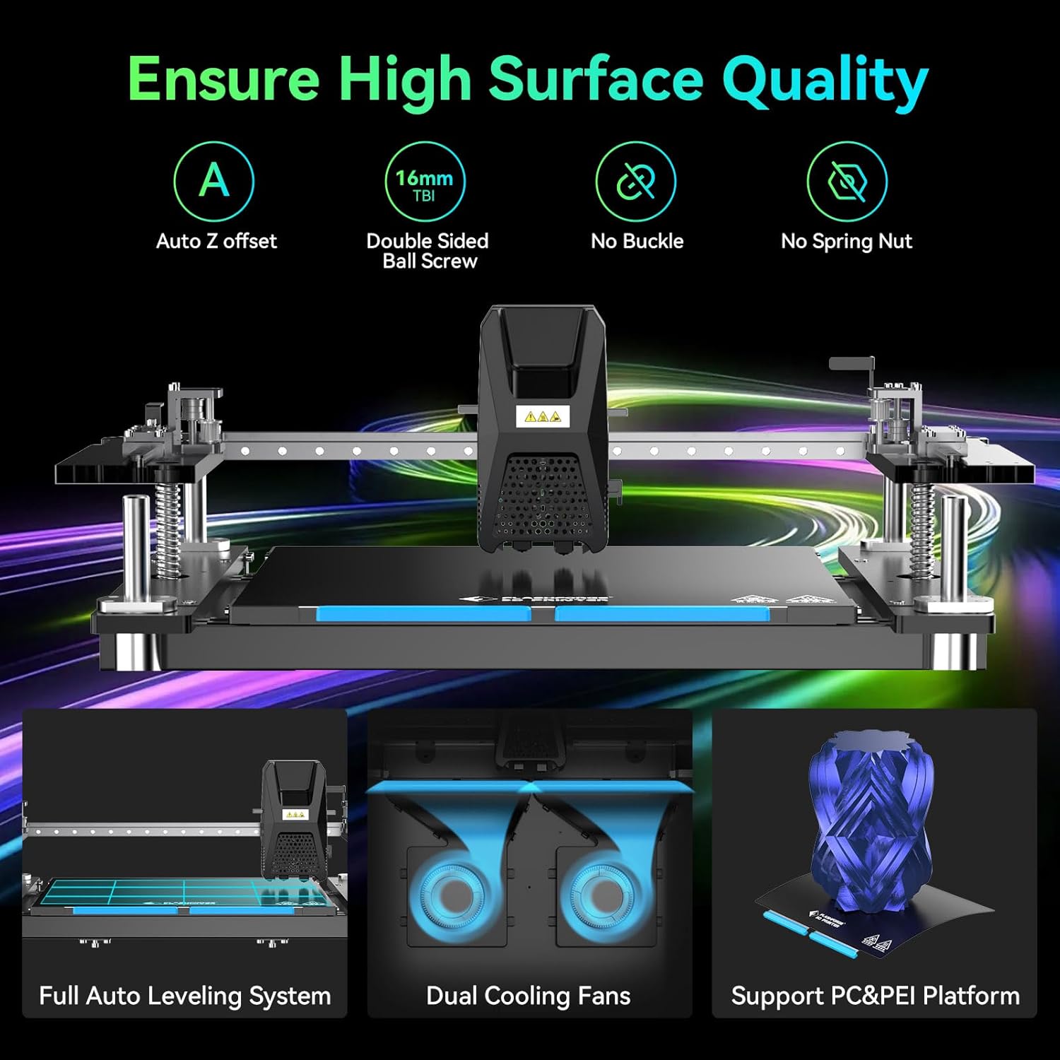 FLASHFORGE Guider 3 Ultra 3D Printer,Dual Extruder 3D Printer with Full Auto Leveling,500mm/s Max Speed