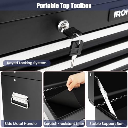 ERGOMASTER Rolling Tool Chest Cabinet Big Capacity Storage with Wheels and Lock Key, Portable Tool-Box Organizer with Sliding Drawers