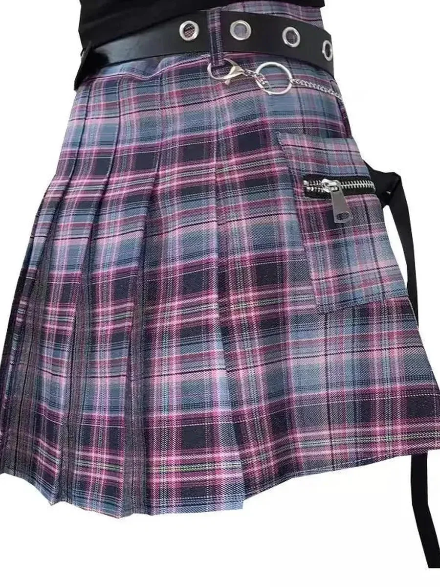'Gamer Girl' Neon Purple Pleated Skirt