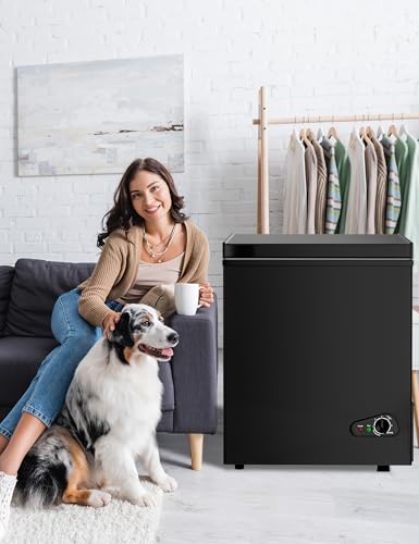 7.0 Cu Ft Chest Freezer - Energy Efficient & Quiet Mini Freezer with Adjustable Thermostat - Compact Deep Freezer for Home, Apartment, and Garage