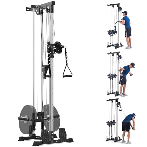 Wall Mount Cable Machine,LAT Power Cable Machine, LAT Pull Down and LAT Row LAT Tower,Cable Crossover Machine with 20 Positions