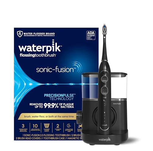 Waterpik Sonic-Fusion 2.0 Professional Flossing Electric Toothbrush with Water Flosser Combo In One, White SF-04, Packaging May Vary