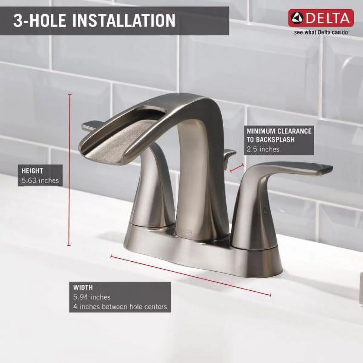 Delta Tolva 4 in. Centerset 2-Handle Bathroom Faucet in Brushed Nickel
