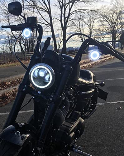 Eagle Lights 8900CH 5 3/4" LED Headlight with White Halo Ring for Harley Davidson and Indian Motorcycles - Generation II/Chrome Kit